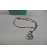 Tiffany &amp; Co. 1837 Diamond Round Padlock Necklace Charm Pendant Sterling... - £222.52 GBP