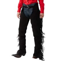 Stallion Black Cowboy Chaps With Fringes - $85.00