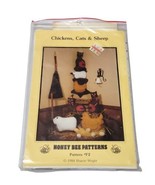 Vtg Honey Bee Sewing Pattern Chicken Cats &amp; Sheep  Pattern F2 - £10.14 GBP