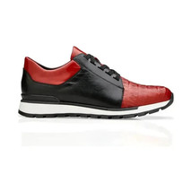 Belvedere Shoes Caiman Crocodile and Soft Italian Calf Titan Red/Black 33631 image 3