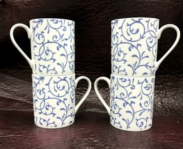 Set 4 Spode Home Blue Indigo Coffee Mug Blue White 12 oz 4&quot;  - £23.97 GBP