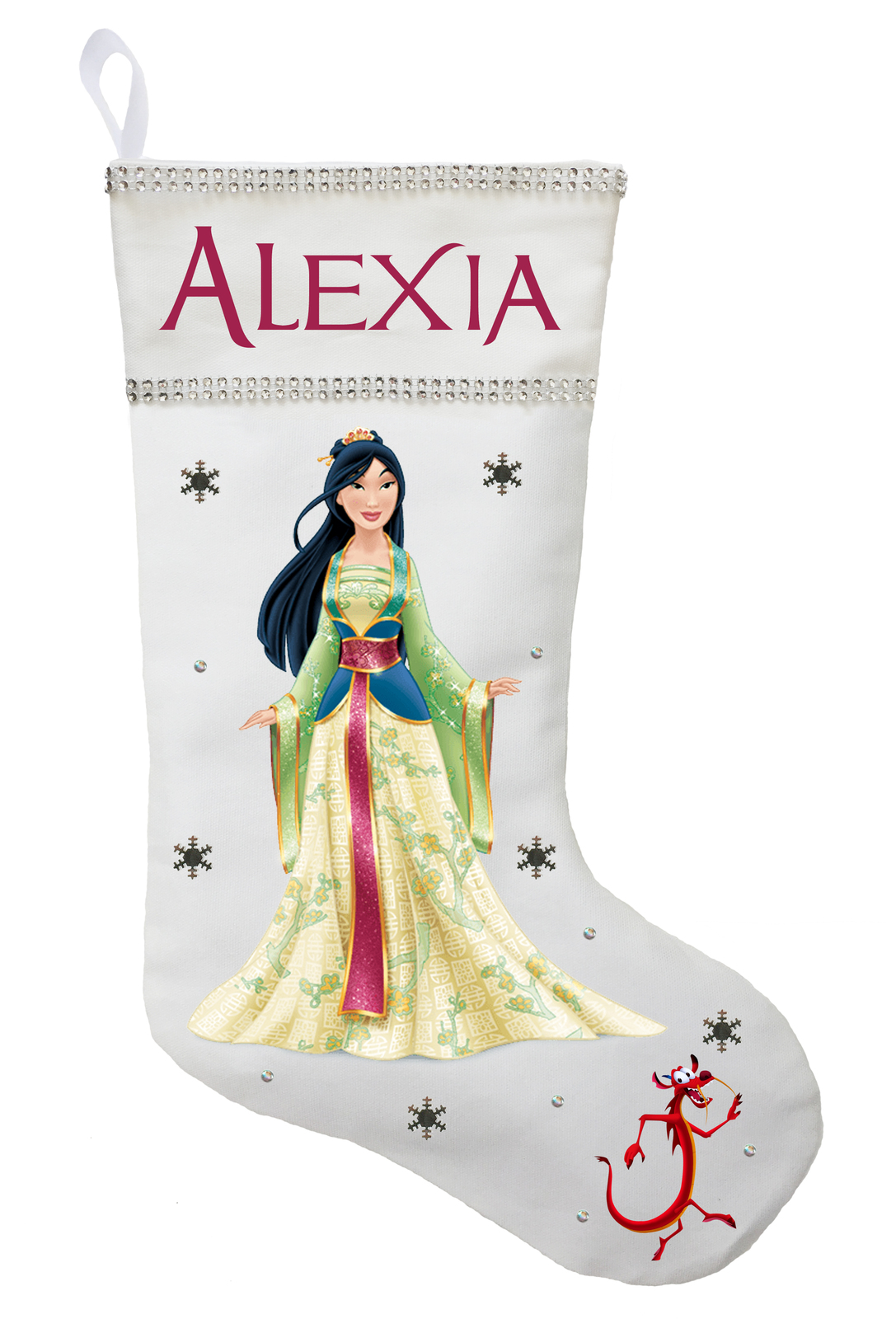 Primary image for Mulan Christmas Stocking - Personalized and Hand Made Princess Mulan Stocking