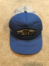 Vans Classic Patch Trucker Hat Blue Gray Snapback 100% Authentic Off The Wall - £11.69 GBP