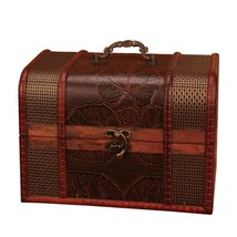 European Creative Retro Wooden Treasure Chest Antique Box Packaging Box ... - $659.65 MXN+