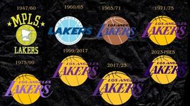 NBA Basketball Team Timeline 12x8in Metal Sign Logo History LA Lakers - $34.84 CAD