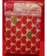 Home Holiday Tablecloth 60 x 102 Vinyl Valentine Red Green Heart Table C... - £12.75 GBP