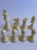 Plastic staunton chess pieces Tournament Whitman White King Bishop Knight Pawn R - £5.30 GBP