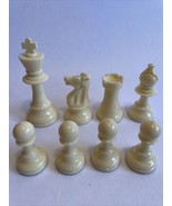 Plastic staunton chess pieces Tournament Whitman White King Bishop Knigh... - £5.21 GBP