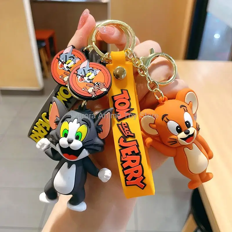 Anime Disney Keychain Tom and Jerry Cartoon Doll Car Cute Keychains =Car Pendant - £12.17 GBP+