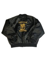 Vintage Vietnam Remembered Embroidered Black Snap Front Satin Jacket 3XL... - $95.06 CAD