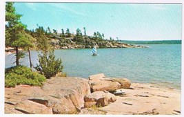 Ontario Postcard Parry Sound District Sailboat Lake &amp; Trees - £2.32 GBP
