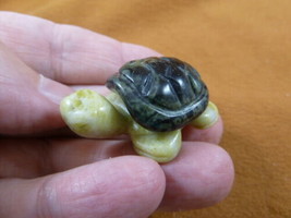 Y-TUR-LAT-591) Green + Spotted 2 Piece Tortoise Turtle Carving Figurine Gemstone - £11.29 GBP
