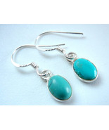 Very Small Turquoise 925 Sterling Silver Earrings w/ no or Minimal Black... - £7.86 GBP