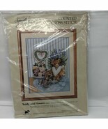 Something Special Teddy and Flowers Counted Cross Stitch Kit #50480 ST183 - $13.19 CAD