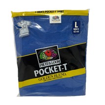 Vintage Fruit of The Loom 1998 Men&#39;s Blue Pocket-T Golden Blend Large 42... - $463.17 MXN