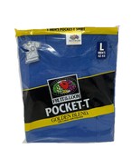Vintage Fruit of The Loom 1998 Men&#39;s Blue Pocket-T Golden Blend Large 42... - $463.17 MXN