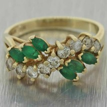 2.85Ct Marquise Cut Emerald &amp; VVS1 Diamond Engagement Ring 14k Yellow Gold Over - £73.94 GBP