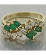 2.85Ct Marquise Cut Emerald &amp; VVS1 Diamond Engagement Ring 14k Yellow Go... - $93.49