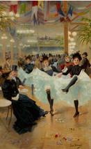 An item in the Art category: FRAMED CANVAS ART PRINT PAINTING JEAN BERAUD LE CAFE DE PARIS PARISIENNE DANCING