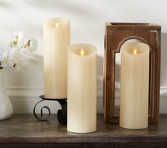 Luminara S/3 Flameless 8.5&quot; Pillars with Remote in Ivory  OPEN BOX - £50.20 GBP