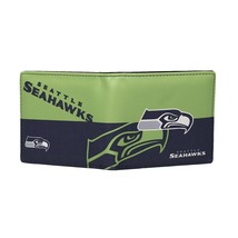 Seattle Seahawks NFL Men&#39;s Printed Logo Leather Bi-Fold Wallet - $260.02 MXN