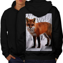 Fox Winter Photo Animal Sweatshirt Hoody Smart Creature Men Hoodie Back - $20.99