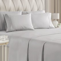 Queen 6 Piece Sheet Set - Breathable &amp; Cooling Bed Sheets - Hotel Luxury... - £50.98 GBP