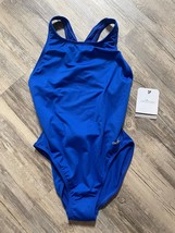 NWT Dolfin Women&#39;s Solid Blue Swim Swimsuit Bathing Suit 8/34 Racerback - £15.19 GBP