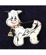 Hand Painted Wooden Cow Pin - €8,24 EUR