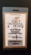 GREATFUL DEAD / WILLIE - VINTAGE ORIGINAL LAMINATE TOUR CONCERT BACKSTAG... - $50.00
