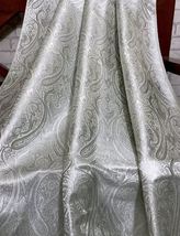 Indian Brocade fabric White & Silver Fabric Wedding Fabric, Abaya Fabric - NF109 - $7.49 - $10.99
