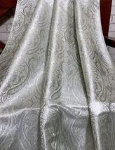 Indian Brocade fabric White & Silver Fabric Wedding Fabric, Abaya Fabric - NF109 - £5.72 GBP - £8.39 GBP