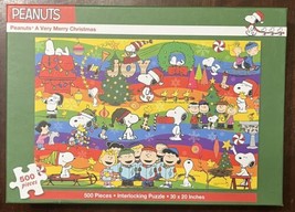 ***RARE*** PEANUTS A Very Merry Christmas 500 Piece Puzzle 30&quot; x 20&quot; Excellent - £30.65 GBP