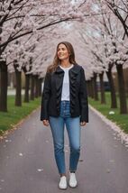 Beyond Threads Alpaca Wool Ruffle Jacket Black Lined Cozy 2 Way Zip Up S... - €84,14 EUR