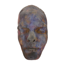 VTG Raku Studio Pottery Death Mask Wall Hanging Dickenson 1992 Purple Realistic - £46.91 GBP