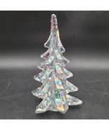 Vintage Iridescent Silvestri Crystal Clear Art Glass Christmas Holiday P... - $33.83 CAD