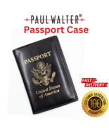 Vegan Leather Black US Passport Cover ID Holder Wallet Travel Case - €8,00 EUR