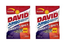 4x David Jumbo Sunflower Seed Bags Sweet &amp; Spicy Flavor 5.25oz Free Ship... - £15.92 GBP