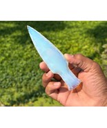 Large Opalite Crystal Arrowhead, Unique Athame Spearhead, Gemstone Handc... - $19.79+
