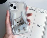 Korean cute 3d funny cat puppy transparent case for iphone 14 13 12 11 pro max thumb155 crop