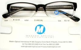 NEW MODERN OPTICAL WISDOM CHARCOAL EYEGLASSES GLASSES FRAME 52-17-140 27mm - €16,95 EUR