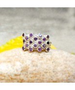 Amethyst Ring Sterling silver Gemstone Ring Wedding Gift Jewelry Stackin... - £54.98 GBP