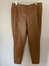 Gap Pants Womens XL Brown Genuine Faux Leather Slim Pull On Pant NEW Leg... - $18.99