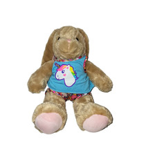 Build A Bear Pawlette Bunny Rabbit Shorts Unicorn Shirt Retired Easter 15&quot; - $6.92