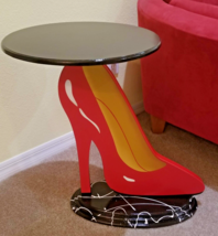 RED shoe Table Floor Sculpture, Abstract Design, Accent End Table, home decor - £435.16 GBP