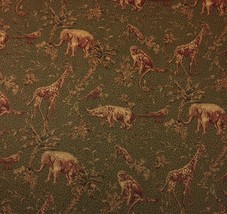 Portfolio Apache Jungle Green African Zoo Monkey Rhino Fabric By The Yard 54&quot;W - £6.94 GBP