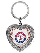 MLB Texas Rangers Keychain, Rhinestone Heart Decal Emblem - £7.02 GBP