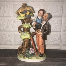 Vtg Lefton Grandpa Old Man Boy Grandchild Child Look Birds Birdhouse 077... - $493.45 MXN