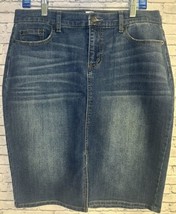 W62 Women’s Jean Denim Skirt Front Slit Size 10- 22.5&quot; Long - $19.79