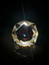 Sommerso Murano Gold and Violet Faceted Glass Ashtray made in Italy image 8
